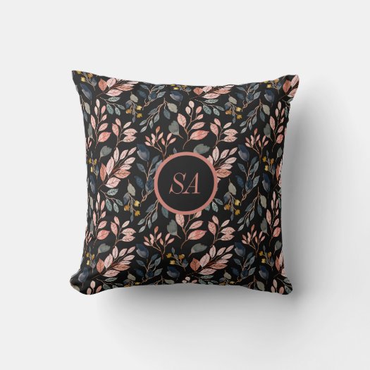 Fall Home Decor Autumn Leaves Pink Blue Black
