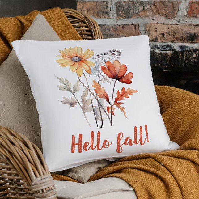 Fall Home Decor Elegant Floral Wildflower Throw Pillow (Fall Home Decor Elegant Floral Wildflower Throw Pillow)