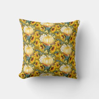 Fall Home Decor Pumpkin and Sunflower 