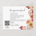 Fall Honeymoon wish QR CODE  Enclosure Card<br><div class="desc">Honeymoon fund request wedding insert card with your Qr code. Don't forget to personalize it with your initials on the back.</div>