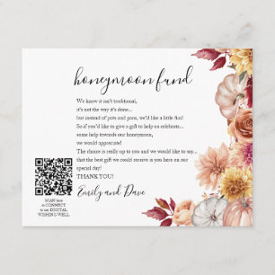 Fall Honeymoon wish QR CODE  Enclosure Card