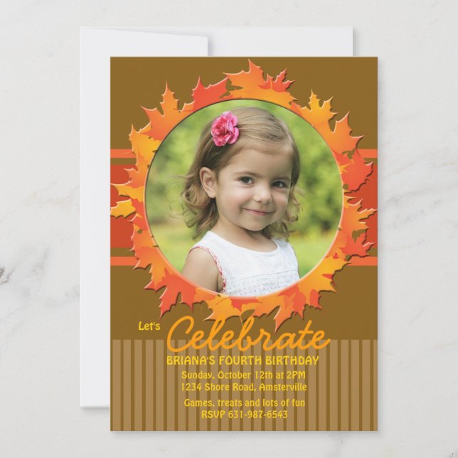 Fall Hoop Photo Invitation (Front)