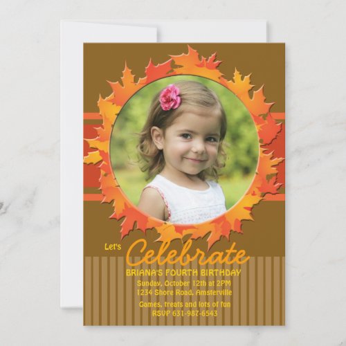 Fall Hoop Photo Invitation