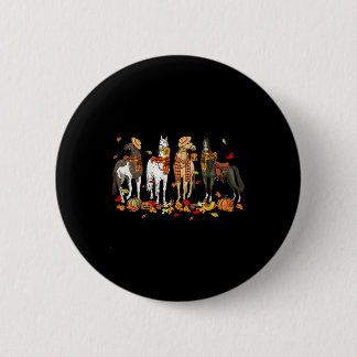 Fall Horse Thanksgiving Horse Autumn Leaves Wester Button
