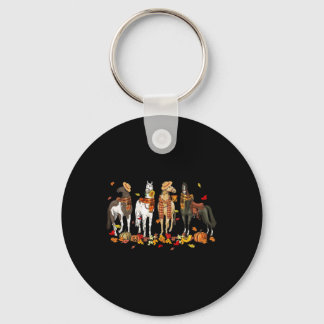 Fall Horse Thanksgiving Horse Autumn Leaves Wester Keychain