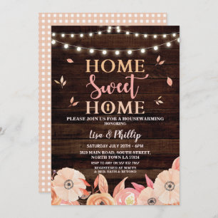 Fall Housewarming Home Key Autumn Flowers Invite