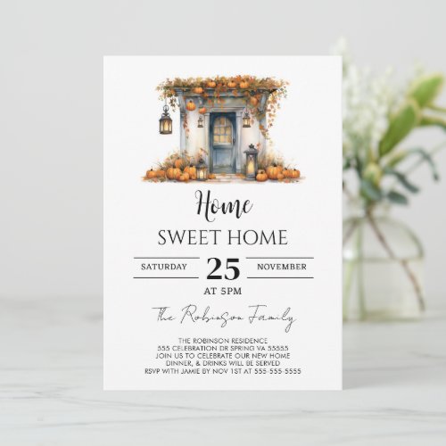 Fall Housewarming Home Sweet Autumn New Home Party Invitation