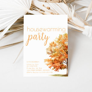 Fall Housewarming Party Invite with Tree