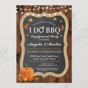 Fall I DO BBQ Engagement Party Couples Invite