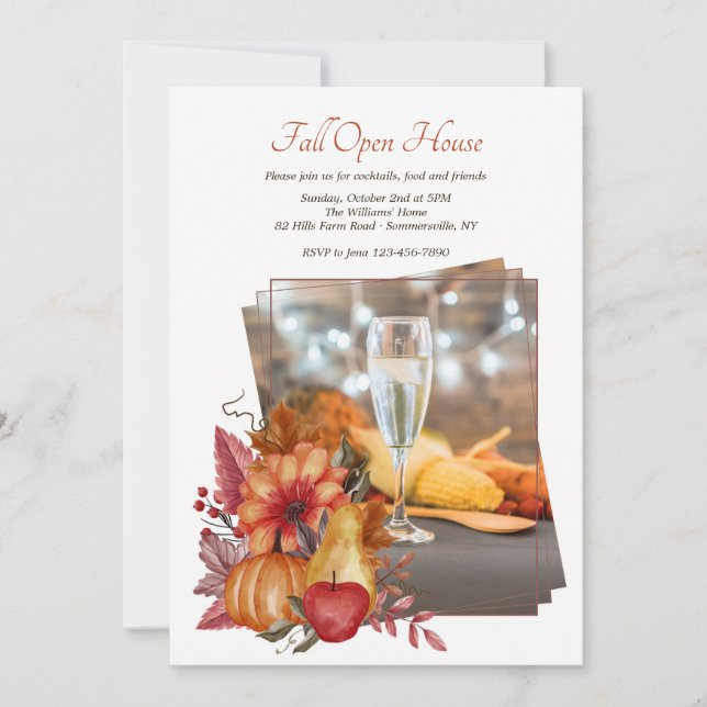 Fall Impression Photo Open House Invitation (Front)