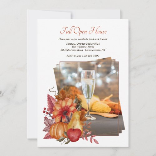 Fall Impression Photo Open House Invitation