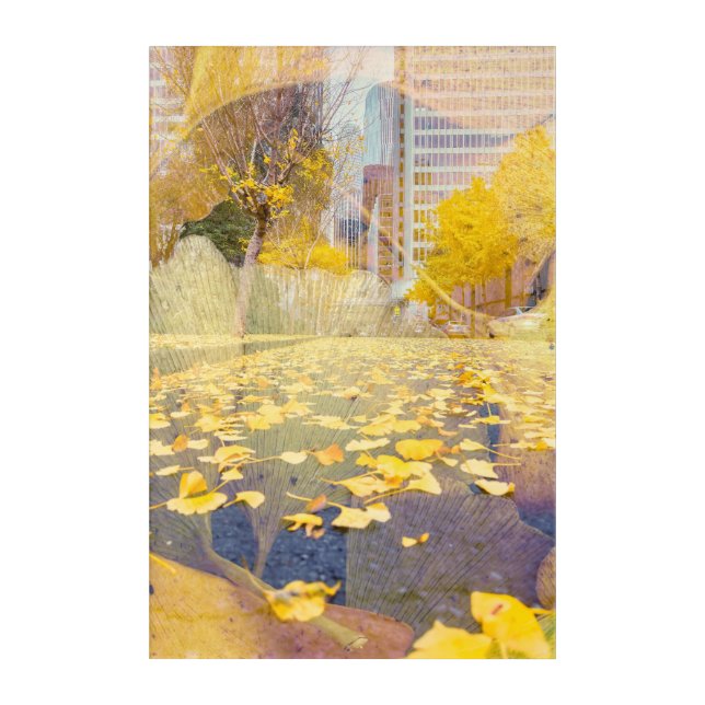 Fall in City Abstract Acrylic Print (Front)