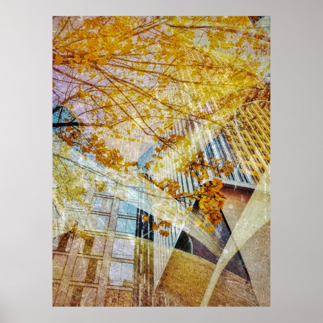Fall in City Abstract Poster (Front)
