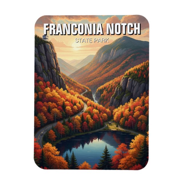 Fall in Franconia Notch State Park Travel Magnet (Vertical)