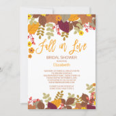Fall in Lov Autumn Leaves Bridal Shower Invitation (Front)