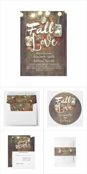 Fall Wedding Invitation Set