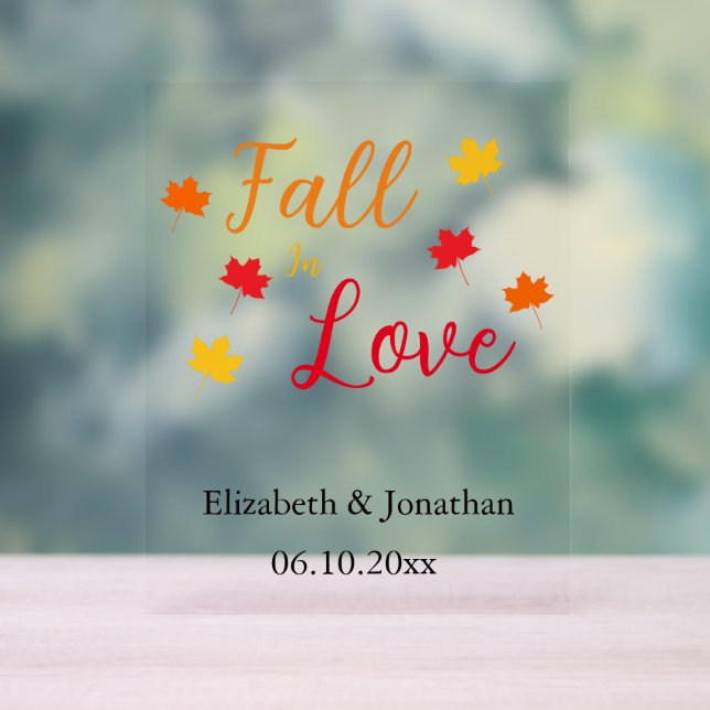Fall In Love Acrylic Sign (Neutral)
