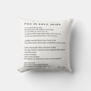 Fall in love again poem poetry  throw pillow