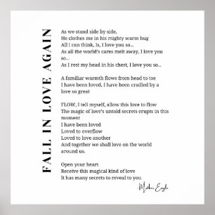 Fall in love again poem poetry wall art poster