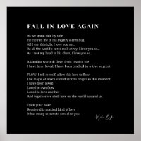 Fall in love again poem poetry wall art poster