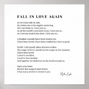 Fall in love again poem poetry wall art poster 