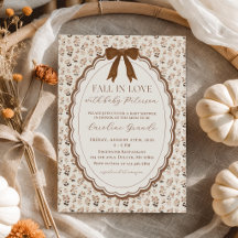 Fall in Love Autumn Baby Shower Invitation
