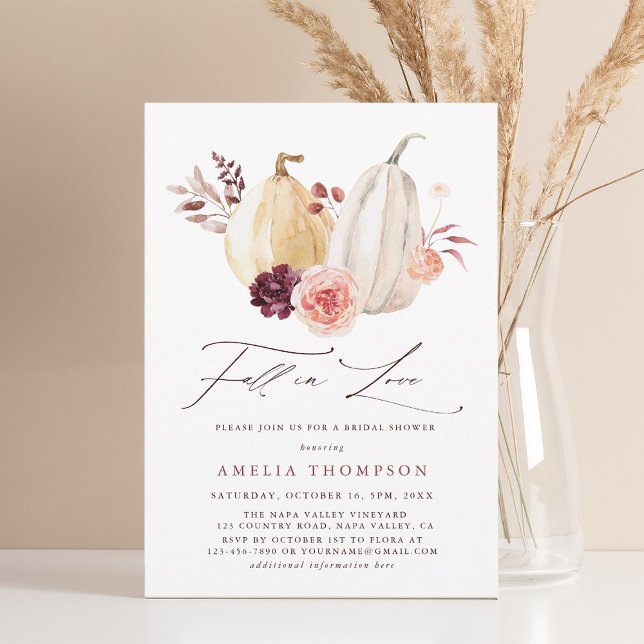 Fall in Love Autumn Bridal Shower Invitation (Creator Uploaded)