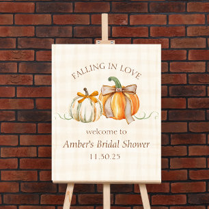 "Fall in Love" Autumn Bridal Shower Welcome Sign