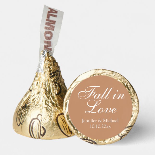 fall in love, autumn brown chic wedding hershey®'s kisses® (Front)