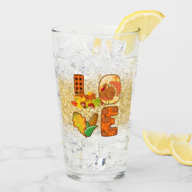 Fall In Love Autumn Customize Glass (Back Ice)