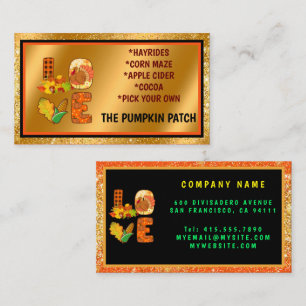 Fall In Love Autumn Customize Text and Color Business Card