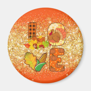 Fall In Love Autumn Customize Text and Color Magnet