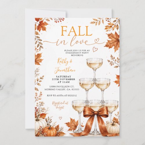 Fall in Love Autumn Engagement Celebration Invitation