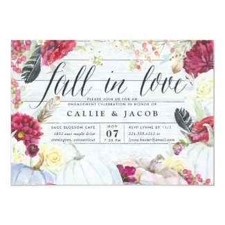 Fall in Love | Autumn Engagement Party Invitation