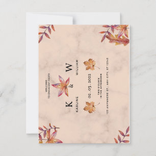 Fall in love autumn engagement party invitation