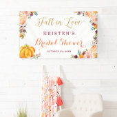 Fall in Love Autumn Floral Pumpkin Bridal Shower Banner (Insitu)