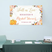 Fall in Love Autumn Floral Pumpkin Bridal Shower Banner (Tradeshow)