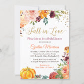 Fall in Love Autumn Floral Romance Bridal Shower Invitation (Front)
