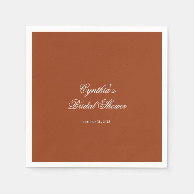Fall in Love Autumn Floral Romance Bridal Shower Napkins (Front)