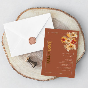 Fall In Love Autumn Floral Wedding Invitation