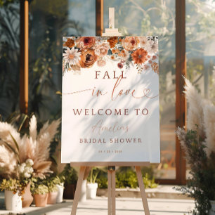 Fall In Love Autumn Floral Welcome Sign