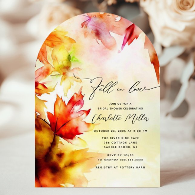 Fall In Love Autumn Foliage Bridal Shower Invitation (Creator Uploaded)