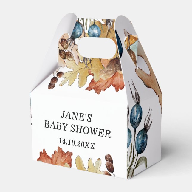 Fall in Love Autumn Foliage Favor Boxes (Front Side)
