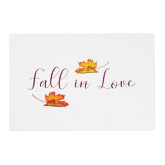 Fall in Love Autumn Leaves Trendy Purple, Orange Placemat