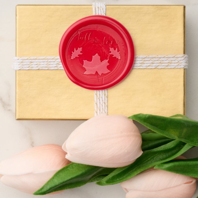 Fall In Love Autumn Leaves Wax Seal Sticker (Front)