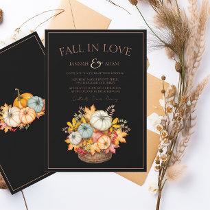 Fall In Love Autumn Pumpkin Wedding Invitation