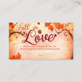 Fall in Love Autumn Pumpkins Diaper Raffle Cards (Back)