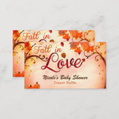 Fall in Love Autumn Pumpkins Diaper Raffle Cards (Front/Back)