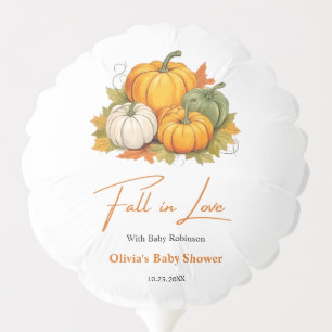 Fall in Love Autumn Rustic Pumpkin Baby Shower  Balloon