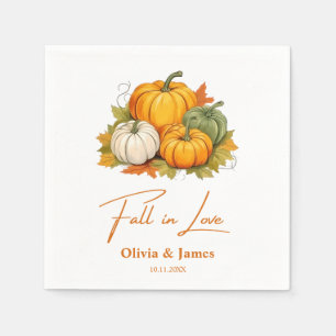 Fall in Love Autumn Rustic Pumpkin Wedding  Napkins